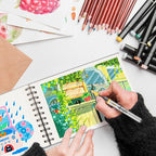 8.3x5.8 Sketch Book, Top Spiral Bound Sketch Pad, 60sheets 92lb/150gsm Nature - Image 5
