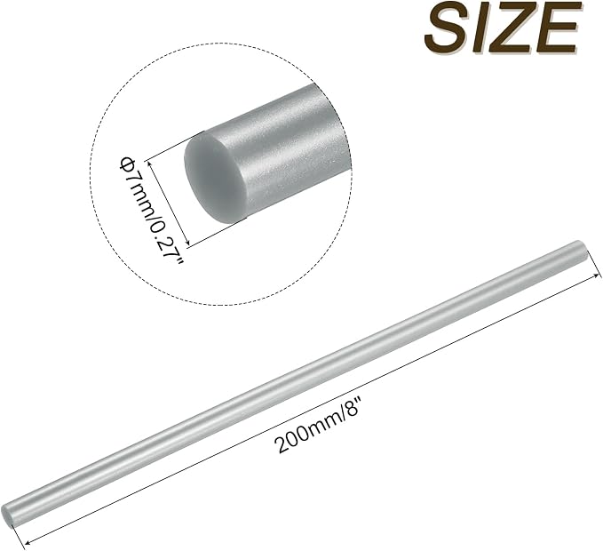 uxcell Mini Hot Glue Sticks for Glue Gun 7mm x 200mm Metallic Silver 12pcs - Image 2