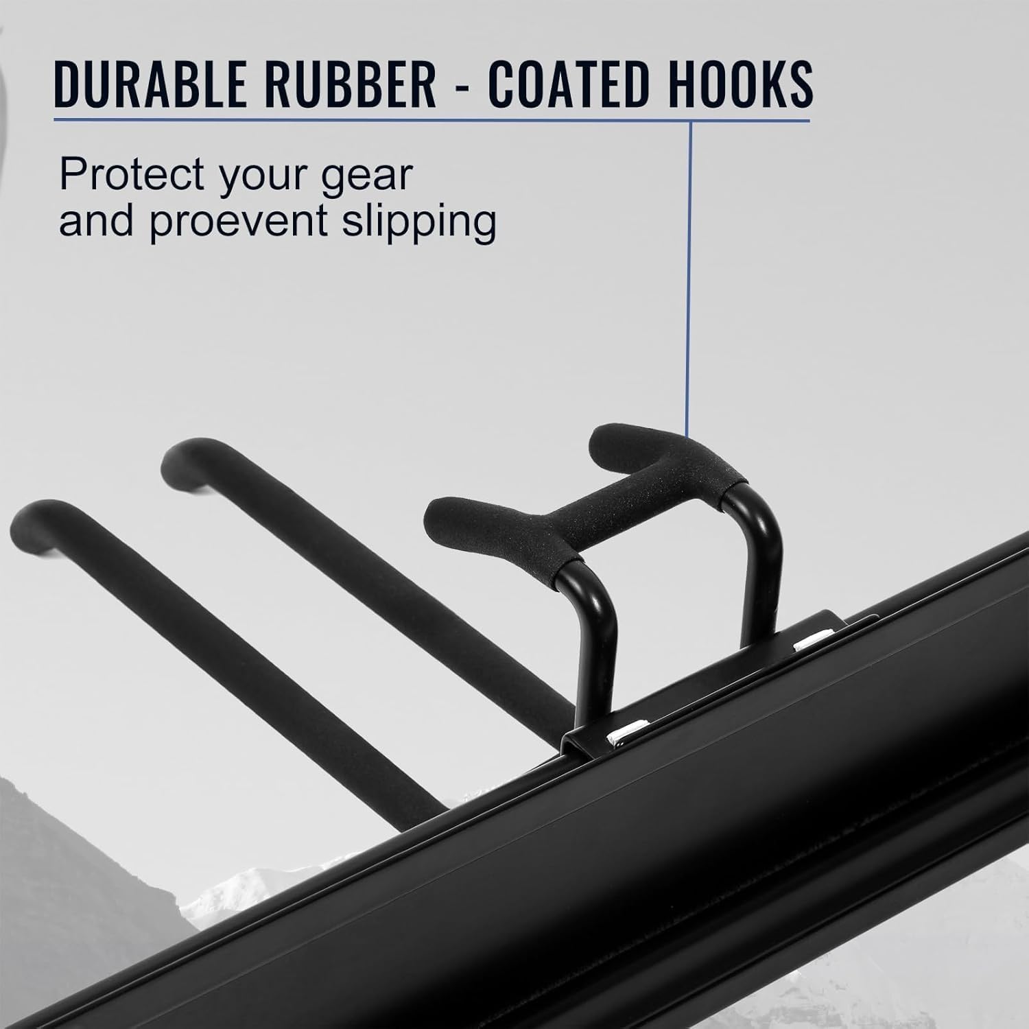 Wall Mount Tool Storage Rack, Heavy Duty Garage Storage Tool Organizer, Garden Tool Wall Hooks and Hangers, Hold Up to 350lbs (Black 6pcs)