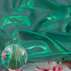 Blackish Green 11 Yard Long Iridescent Organza Fabric - Image 5