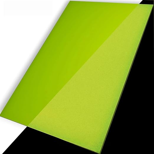 TOEPODO 2 Pack 1/8 Fluorescent Neon Cast Acrylic Sheets, Glow in Dark by WelcomeTOEPODO
