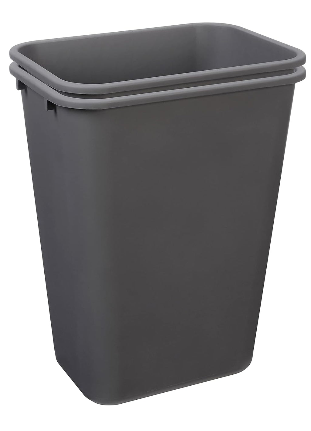 Amazon Basics Rectangular Commercial Office Wastebasket, 10 gallon (Pack of 2), Grey (Previously AmazonCommercial brand)