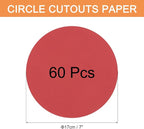 MECCANIXITY 60 PCS Red Color Circle Cutouts Paper 7 Inch Round Card Stock Thick - Image 2