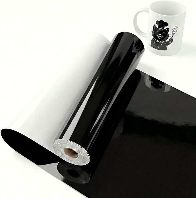 Black Permanent Vinyl for Cricut Cutting Machine, Waterproof, Durable Black by Unknown