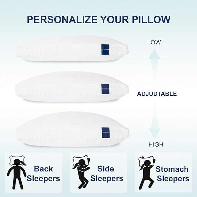 ACCURATEX Pillows King Size Set of 2, Hybrid Shredded Memory Foam Pillow - Image 4
