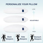 ACCURATEX Pillows Standard Size Set of 2, Hybrid Shredded Memory Foam Pillow - Image 4