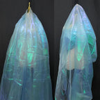 Light Blue Iridescent Organza Fabric - Image 5