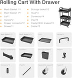 3 Tier Rolling Utility Cart - Image 4