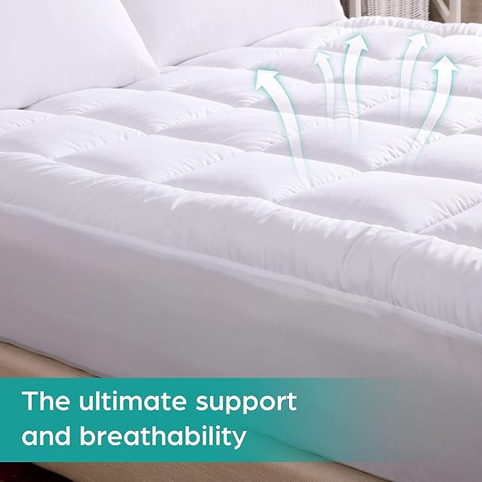 WhatsBedding Waterproof Mattress Pad Cal-King Size Cotton Top Down Alternative - Image 2