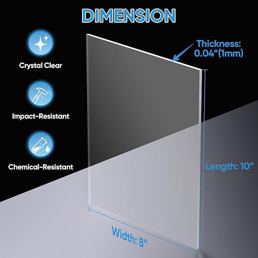 TICONN 6PK 8" x 10" PET Plexiglass Sheets, Picture Frames - Image 2