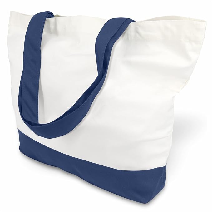TOPDesign 3-Pack Super Strong Large 12oz Cotton Canvas Tote Bags, Reusable by TOPDesign