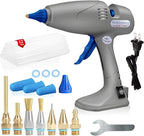 MONVICT Hot Melt Glue Gun with 7 Copper Nozzles, Heavy Duty | 3 Silicone Finger by MONVICT