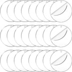 50 Pieces Clear Acrylic Circle Keychains Tags 2.5"/63.5mm Acrylic Discs | by Senbota