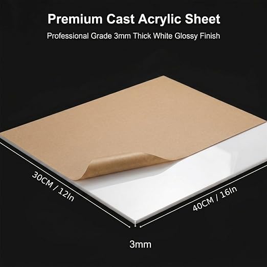 4 Pack 12×16 White Acrylic Sheets 1/8in Thick Plexiglass Sheet - Image 2