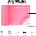 FUNKAKA Pink HTV Heat Transfer Vinyl Rolls, Adhesive HTV Vinyl - Image 3