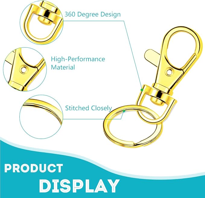 100 Pcs Keychain Hooks with Key Rings, Keychain Clip Hooks with Rings - Image 3