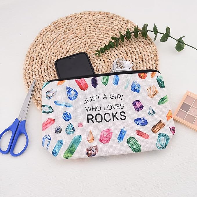 Geology Gifts for Women Rock Lover Makeup Bag for Girls Rocksy Geologist Travel - Image 6