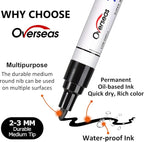 Overseas Silver Paint Pens Permanent Markers, 3 Oil Based Paint Makrers | - Image 2