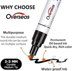 Overseas White Paint Pens Permanent Markers, 3 Oil Based Paint Makrers | Medium - Image 2