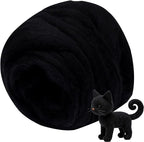 Black Wool for Needle Felting, 3.5oz Felting Wool, Soft Wool Batting for DIY by MakeEveryProductCarefully