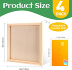 ESRICH 6x6 Inch Wood Panels, 4 Pack Square Craft Wood Canvas Boards, Blank - Image 2