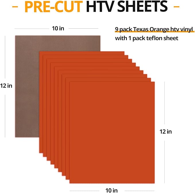 HTVRONT Orange Heat Transfer Vinyl Bundle - Image 3