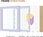 6x6 Picture Frame with Wavy Mat, Wooden Real Glass 6 x 6 Photo Frame - Image 5