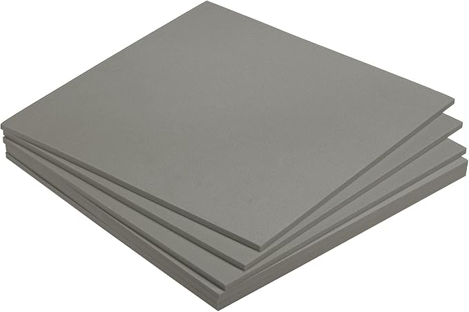 MECCANIXITY EVA Foam Sheets Light Grey 9.8 Inch x 9.8 Inch 5mm Thick Crafts by MECCANIXITY