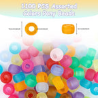 Pony Beads Bulk 1100 Pcs, Beads - Image 2