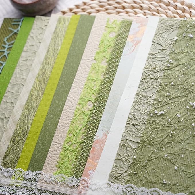 15Pcs Handmade Scrapbook Art Paper Craft Textured Paper Colorful A5 sheet Mesh - Image 3