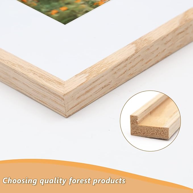 8x10 Picture Frame, OAK Wood Photo Frame 5x7 - Image 5