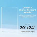 CALPALMY 20x24 Inch Clear Acrylic Sheet - Image 2