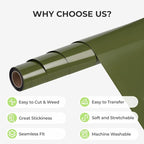 HTVRONT Olive Green HTV Vinyl Roll - Image 3