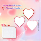 90 Pieces Heart Cutouts Paper Hearts Heart Shape Cards 5.5 Inches Large - Image 2