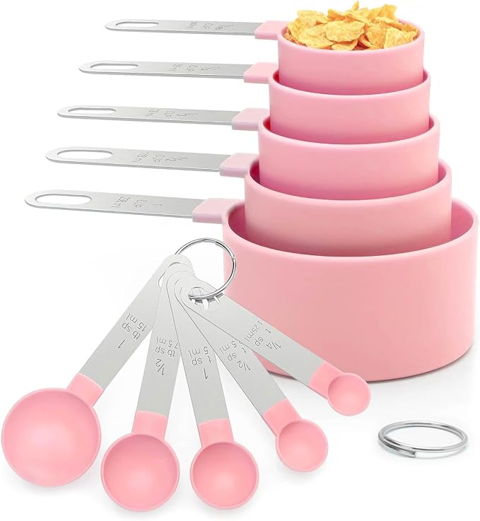 Measuring Cups and Spoons Set, 10 Pieces Stackable Measure Tools by Unknown