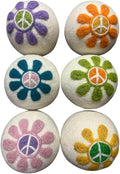 Ezhippie Quality Wool Dryer Balls - 6 XL Flower Pack - 1000+ Loads - Pure Organic Wool - Reusable Natural Fabric Softener Perfect with Essential Oils, Reduce Clothing Static and Wrinkles
