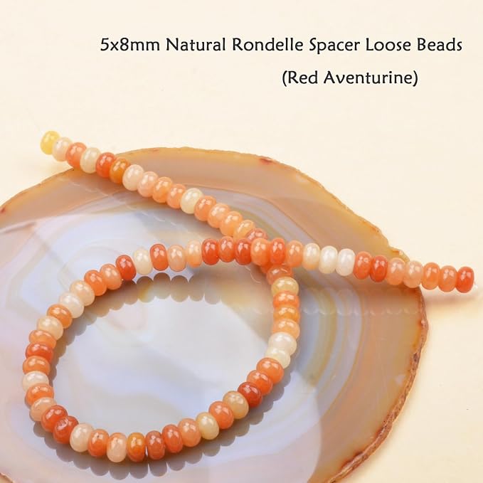 ICAI Beads 5x8mm Natural Rondelle Spacer Loose Beads - Image 3