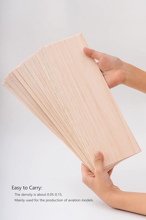iUoczi12 Pack Balsa Wood Sheets 1/16 x 4 x 12 Inch Natural Wood Color - Image 2