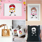2Pcs Retro Lady Face Stencils for Painting, 11.8"x 11.8" Reusable Combinable - Image 5