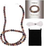 4mm Matte Picasso Jasper Bead, 15-Inch Matte Round Loose Stone Beads by THRELE