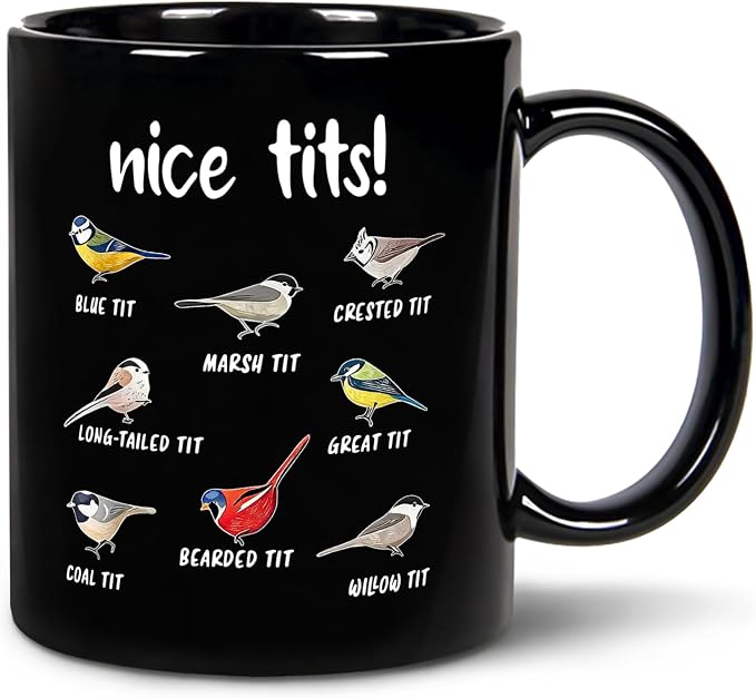 Jigfoxy Nice Tits Bird Mug, Funny Birds Coffee Mugs | 11Oz, Gifts by Jigfoxy