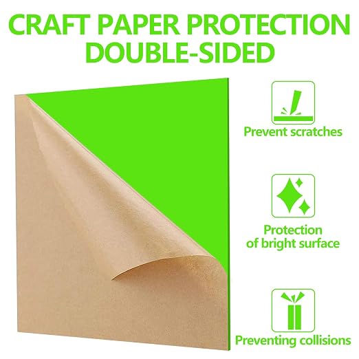 3 Pcs Green 12 x 12 x 1/8 Inch Acrylic Sheets | Laser Cutting Plastic - Image 2