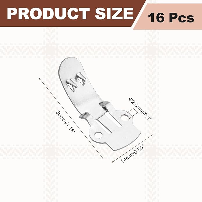 Stainless Steel Flat Blank Shoe Clips, Flat Blank Shoe Clips Bulk Supplies - Image 2