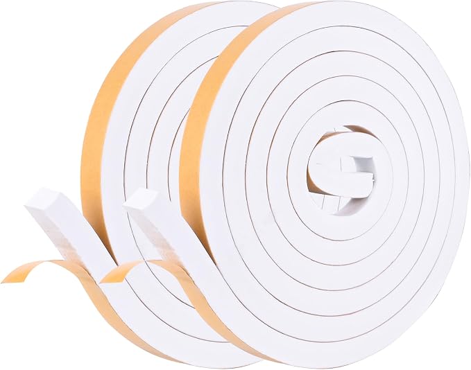 Kikerike Self Adhesive Foam Tape Weatherstrip 1/2in x 1/2in x 16.5Ft High by Kikerike