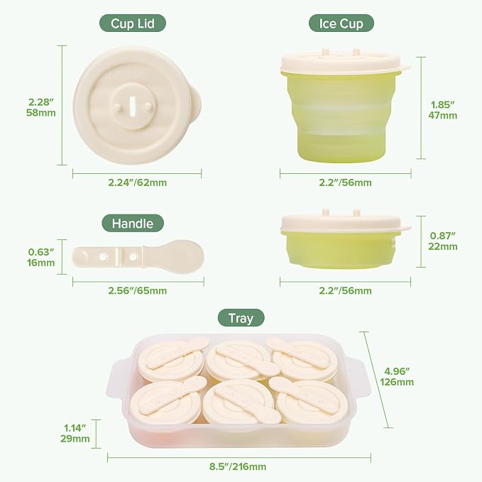haakaa Silicone Popsicle Molds for Kids, Collapsible Ice Pop Molds - Image 9