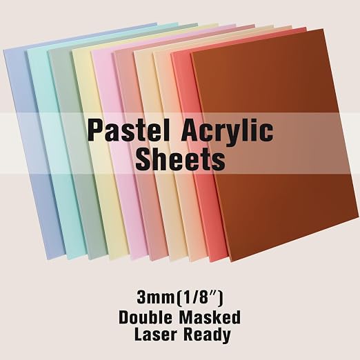 Macaron Pastel Acrylic Sheets 12x12-10 Pcs 1/8 Inch Thick, Dual Finish Matte & - Image 9