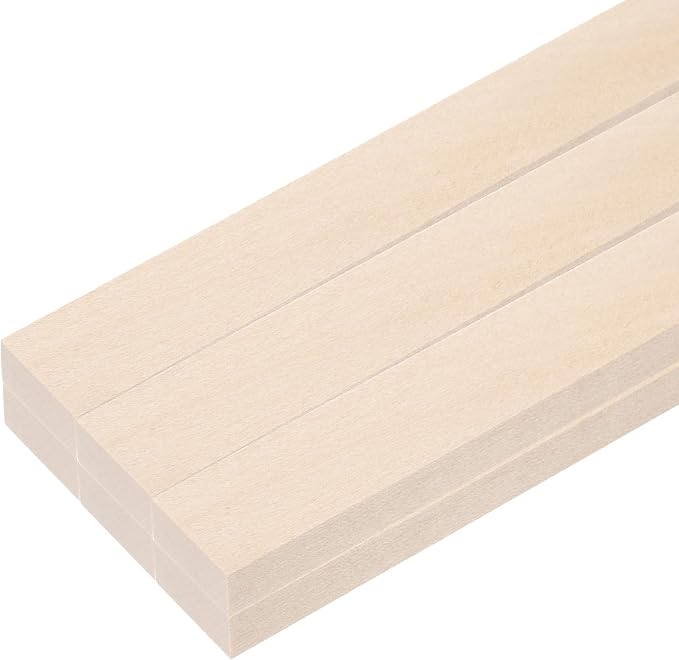 MECCANIXITY 6pcs Wood Sticks, 3/8"x 4/5" x 12" Rectangle Wooden Cube Wood by MECCANIXITY