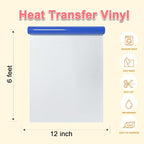 DUEUIOE Blue Puff Vinyl Heat Transfer 12Inch x 6Ft, Puff Htv - Image 3