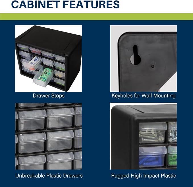 Akro-Mils 16-Drawer Plastic Drawer Storage Cabinet - Image 4