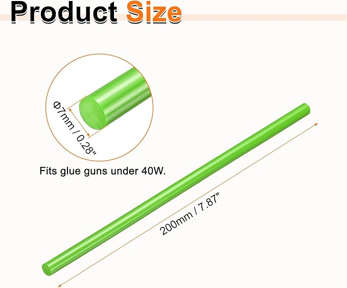 HARFINGTON 10pcs Hot Glue Sticks 0.28" Dia x 7.87" Long EVA Mini Hot Melt - Image 2
